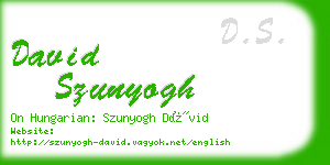 david szunyogh business card